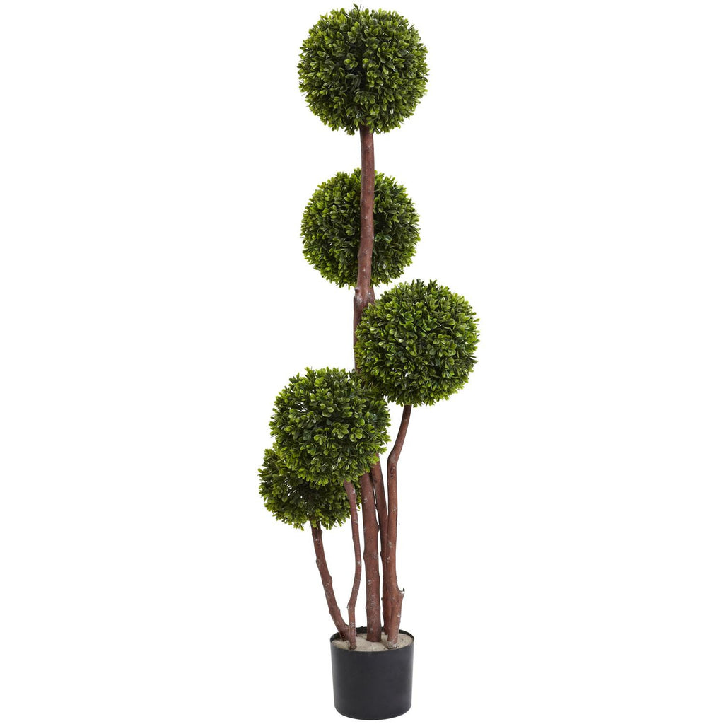 4' Boxwood Topiary x5 w-420 Lvs UV Resistant (Indoor-Outdoor)
