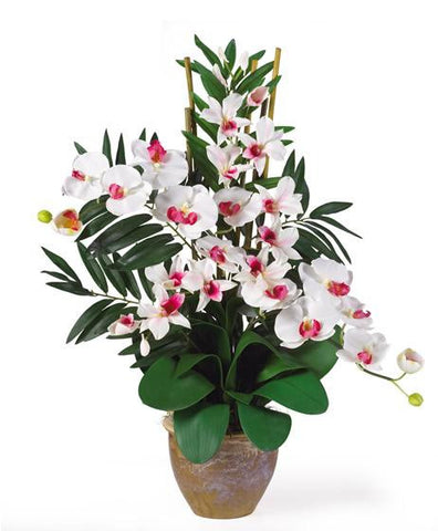 Double Phal-Dendrobium Silk Flower Arrangement