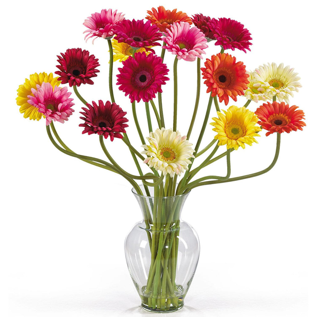 Gerber Daisy Liquid Illusion Silk Flower Arrangement