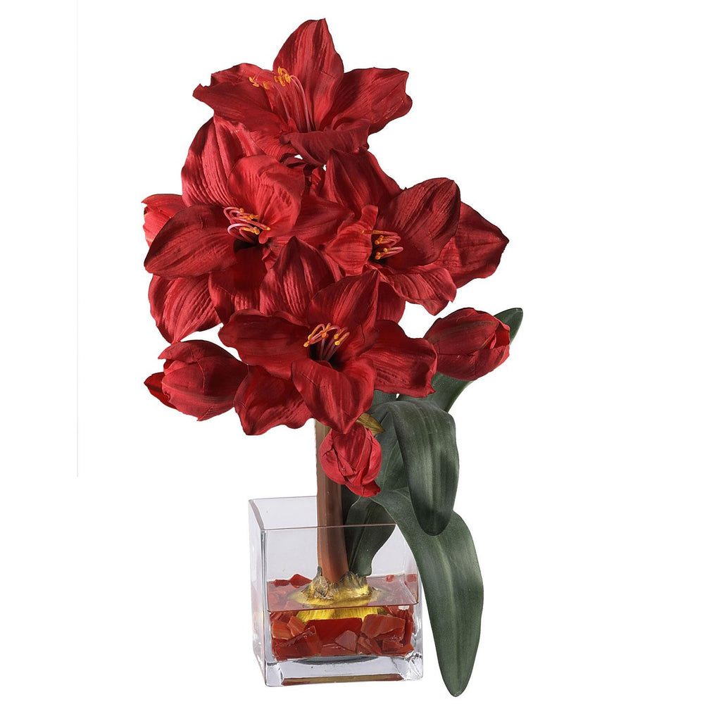 Amaryllis Liquid Illusion Silk Flower Arrangement