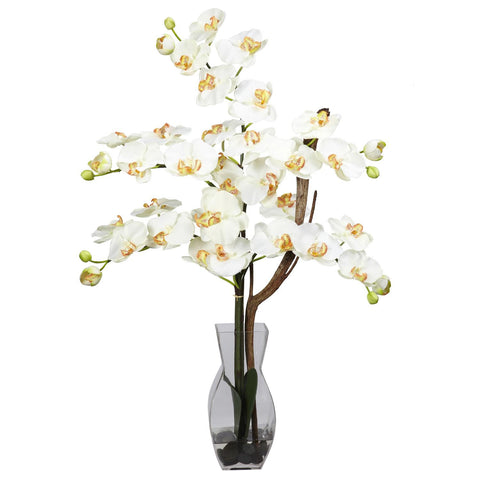 Phalaenopsis w-Vase Silk Flower Arrangement