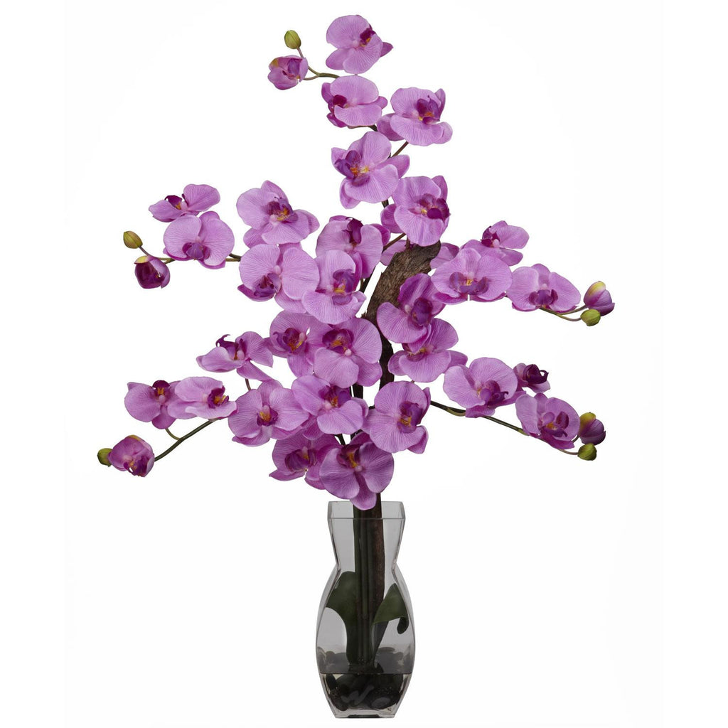 Phalaenopsis w-Vase Silk Flower Arrangement