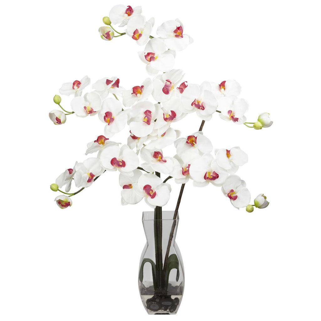 Phalaenopsis w-Vase Silk Flower Arrangement