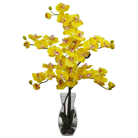 Phalaenopsis w-Vase Silk Flower Arrangement