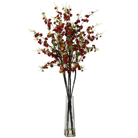 Cherry Blossoms w-Vase Silk Flower Arrangement