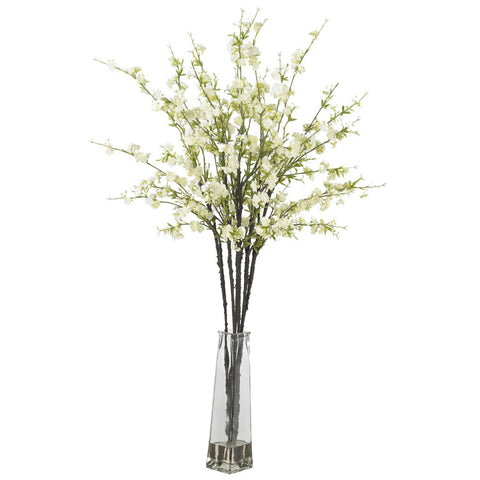 Cherry Blossoms w-Vase Silk Flower Arrangement