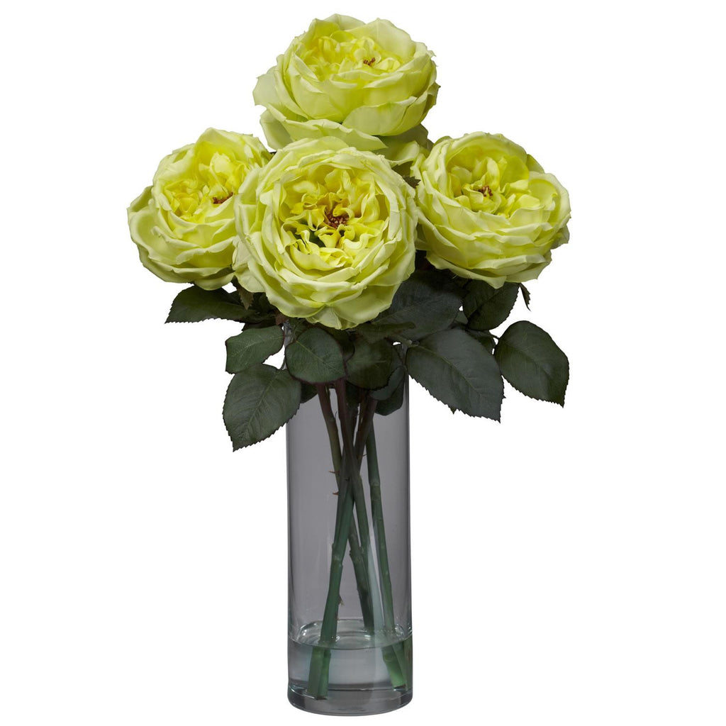 Fancy Rose w-Cylinder Vase Silk Flower Arrangement