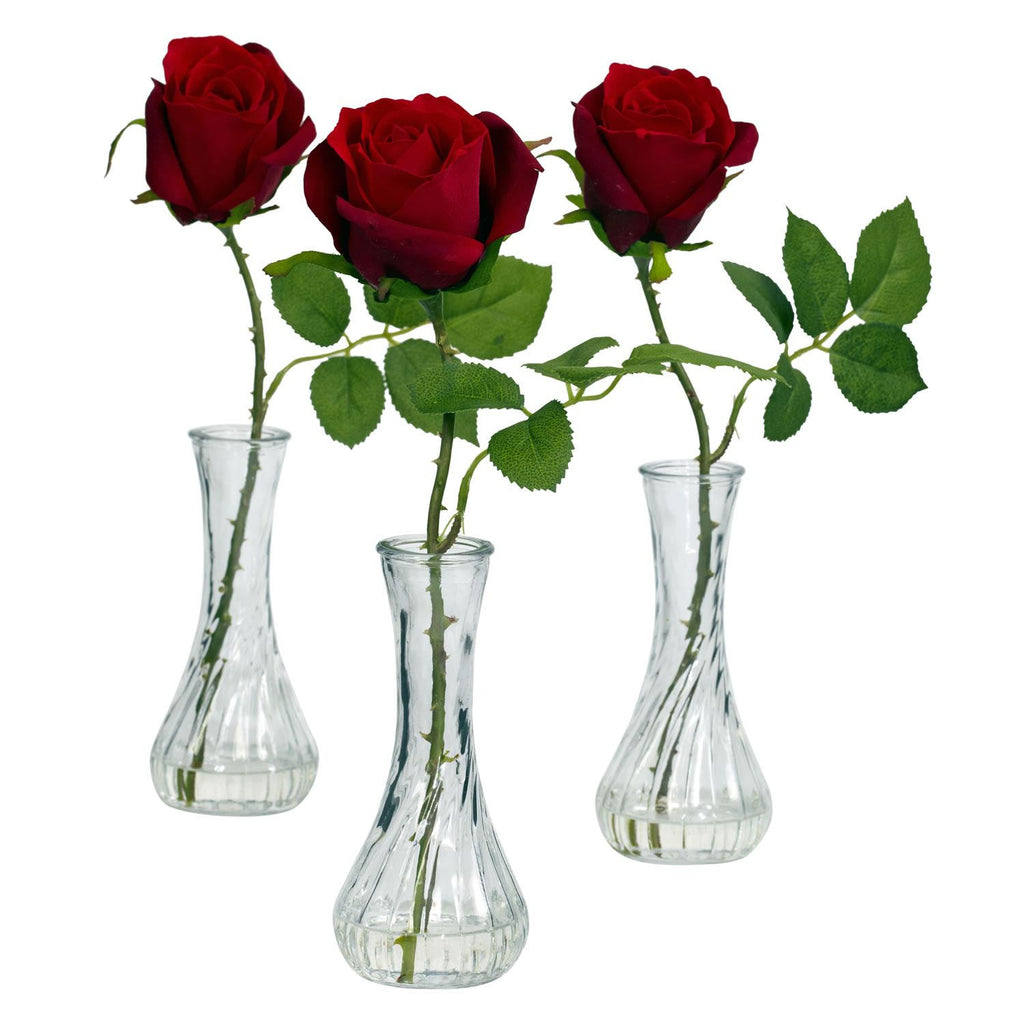 Rose w-Bud Vase (Set of 3)