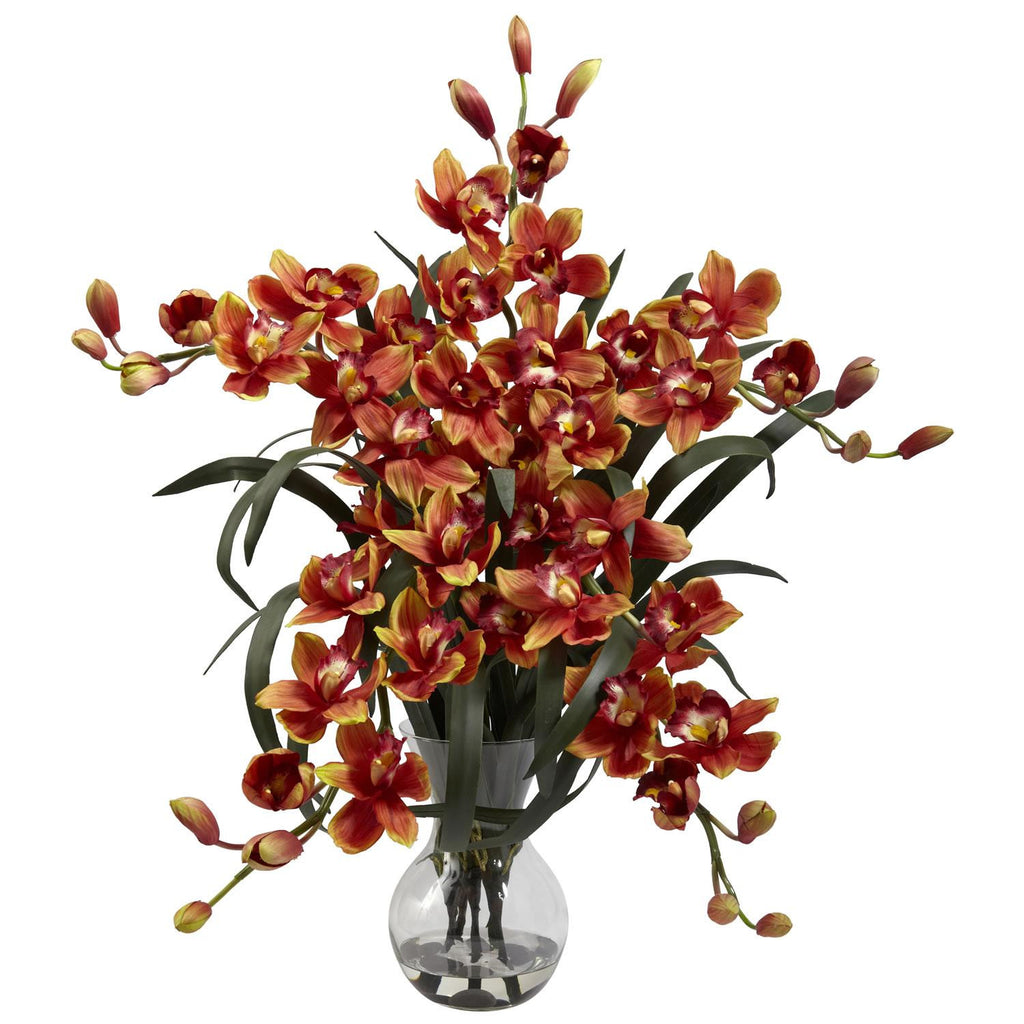 Large Cymbidium w-Vase Arrangement