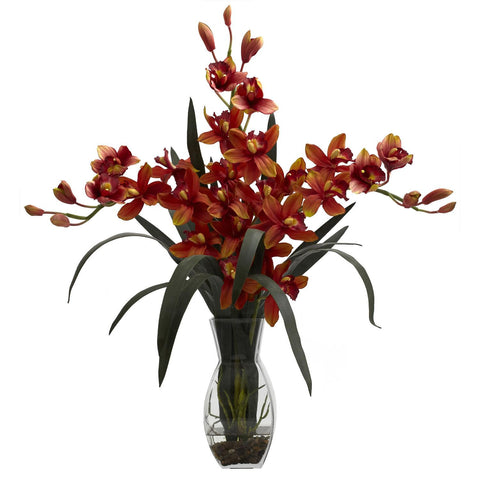 Triple Cymbidium w-Vase Arrangement