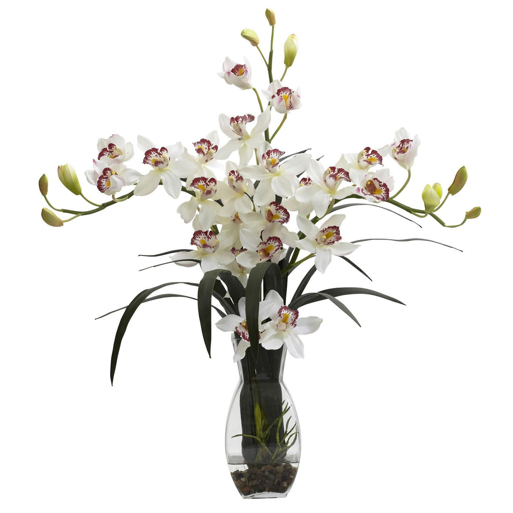 Triple Cymbidium w-Vase Arrangement