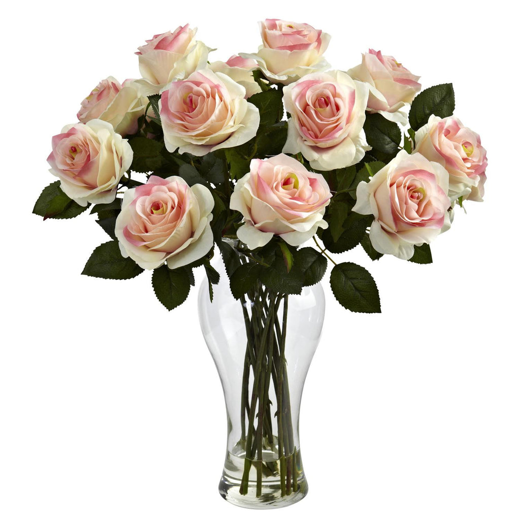 Blooming Roses w-Vase