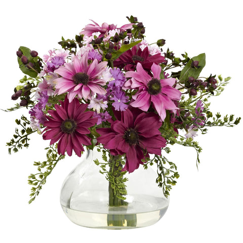 Mixed Daisy Arrangement w-Vase