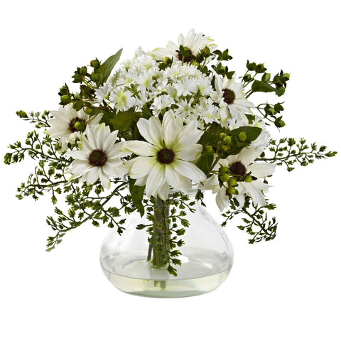 Mixed Daisy Arrangement w-Vase