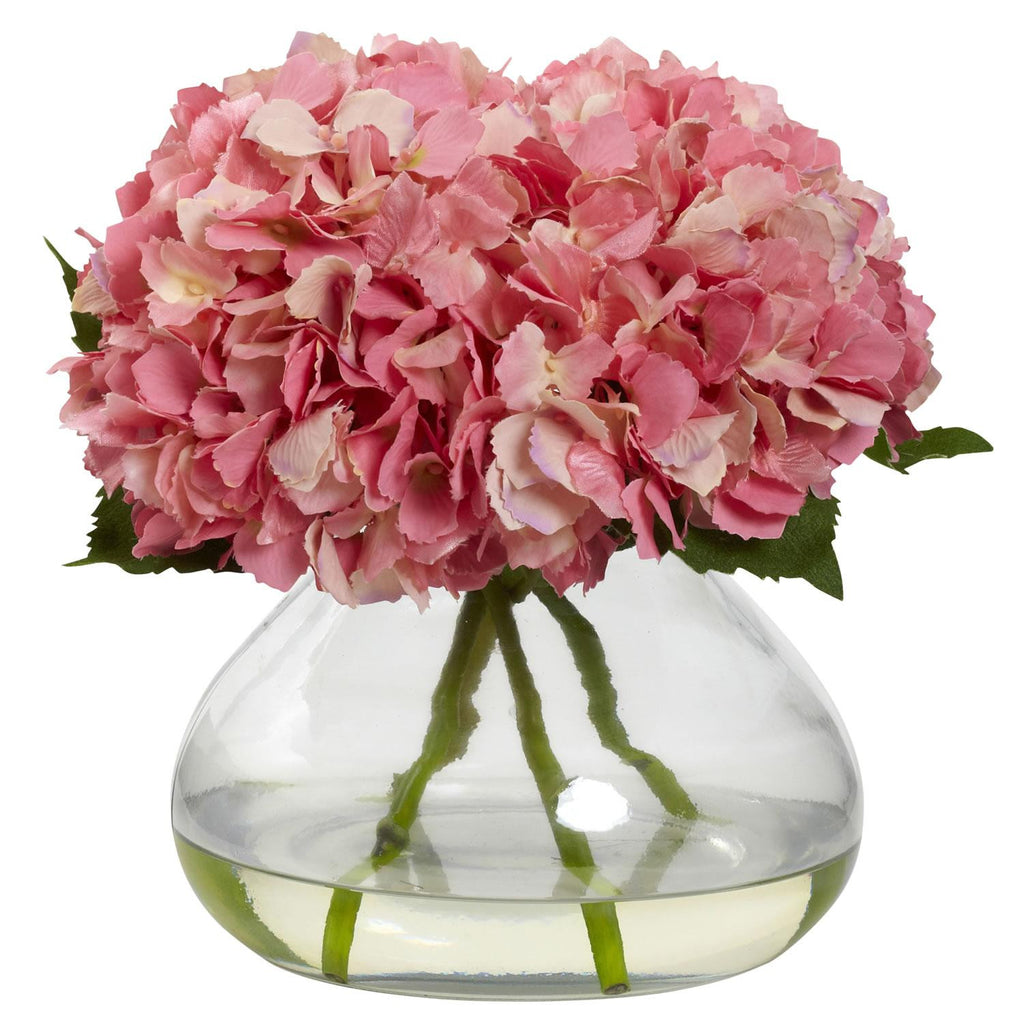 Large Blooming Hydrangea w-Vase