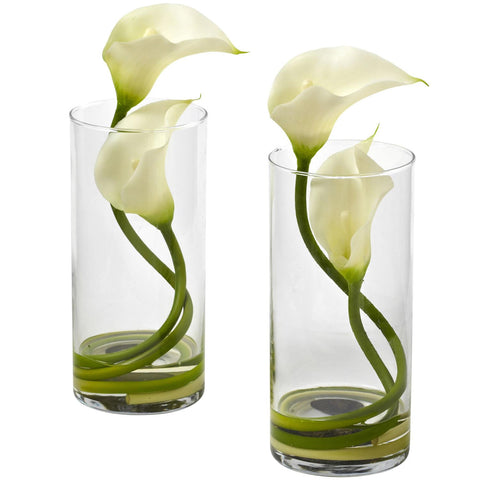 Double Calla Lily w-Cylinder (Set of 2)