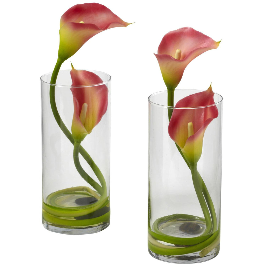 Double Calla Lily w-Cylinder (Set of 2)