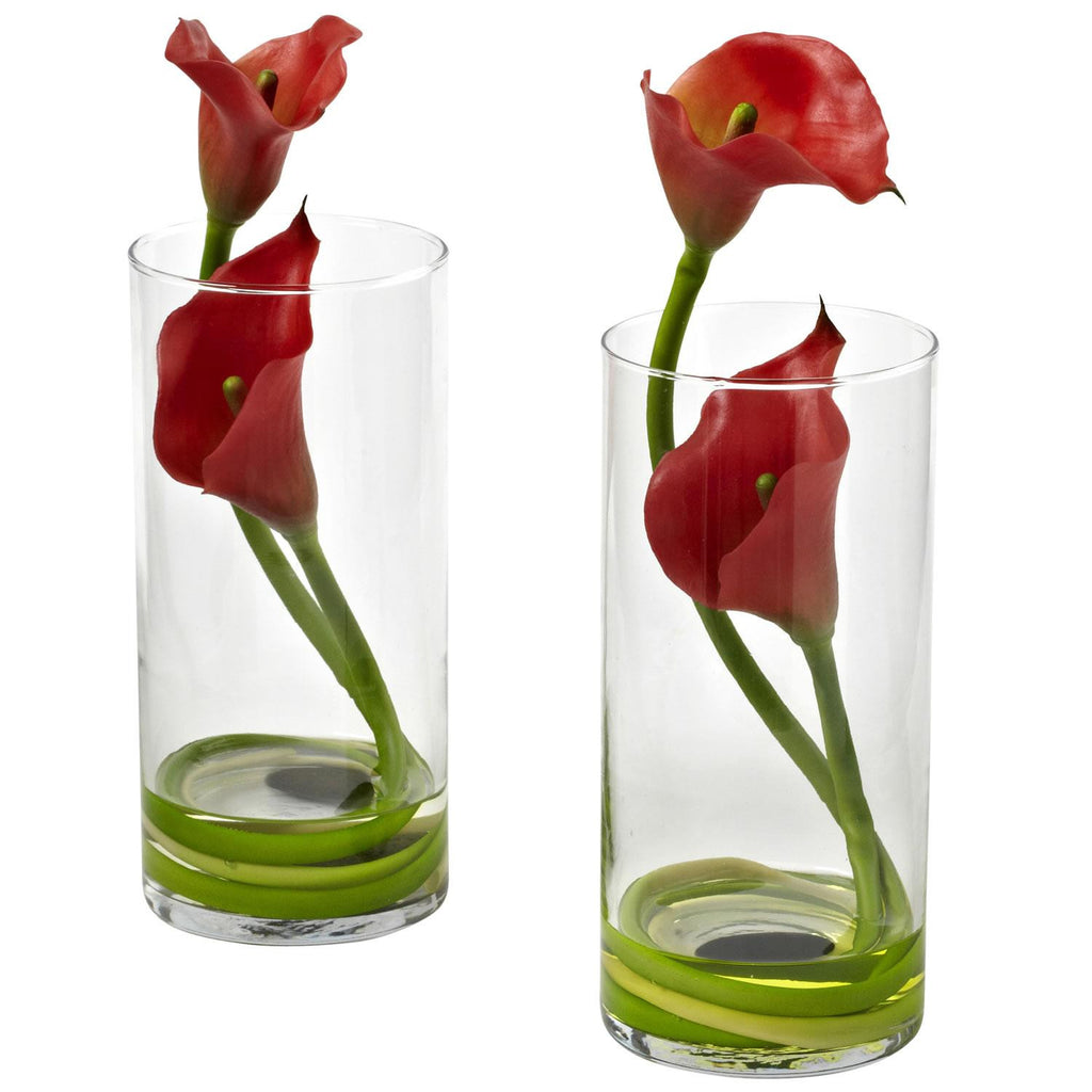 Double Calla Lily w-Cylinder (Set of 2)