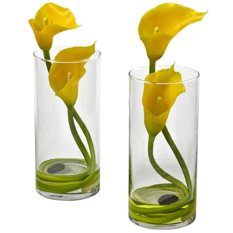 Double Calla Lily w-Cylinder (Set of 2)