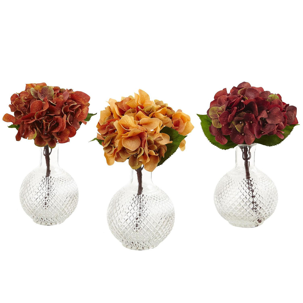 Autumn Hydrangea w-Vase (Set of 3)