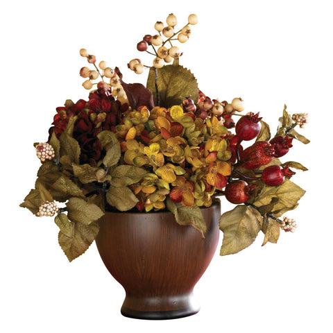 Autumn Hydrangea w-Round Vase