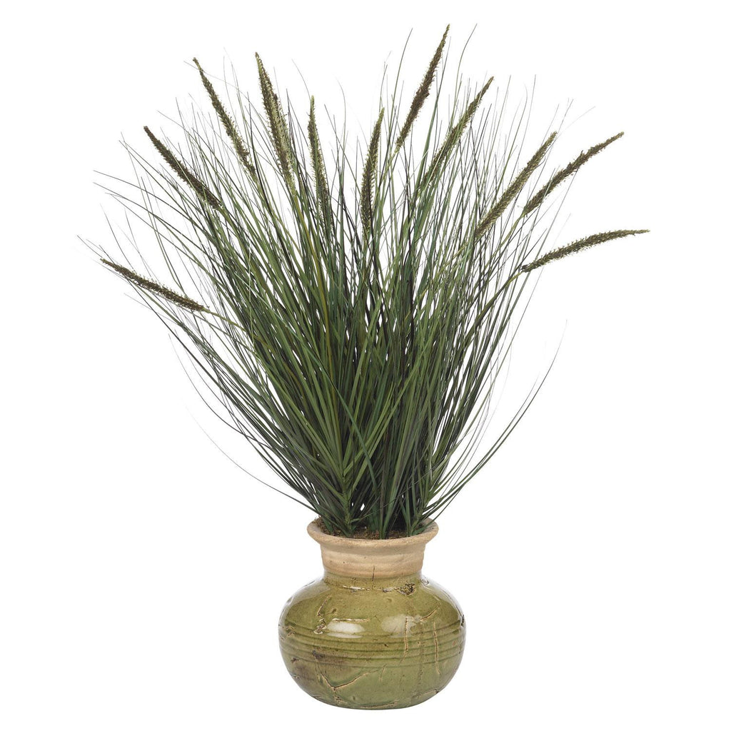 27" Grass w-Mini Cattails Silk Plant