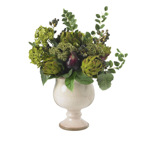 Artichoke and Hydrangea Silk Flower Arrangement