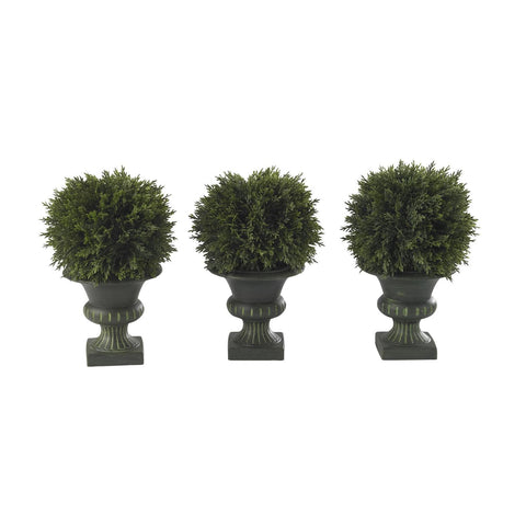 9" Cedar Ball Topiary (Set of 3)