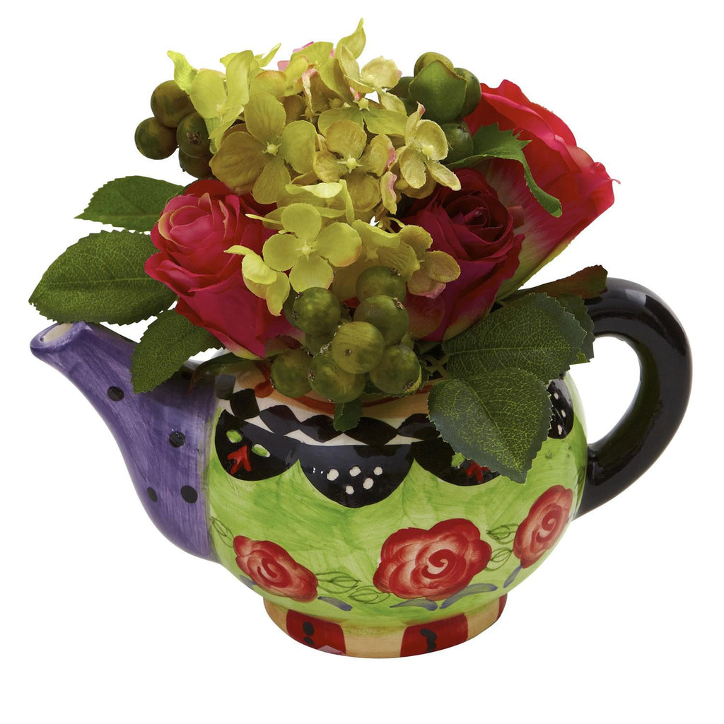 Rose & Hydrangea w-Decorative Vase