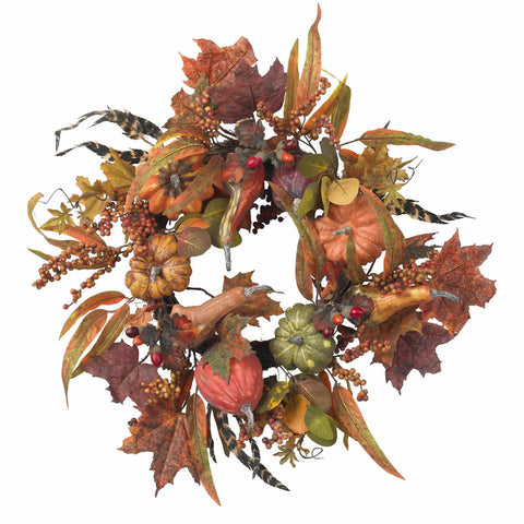 24" Pumpkin & Berry Wreath