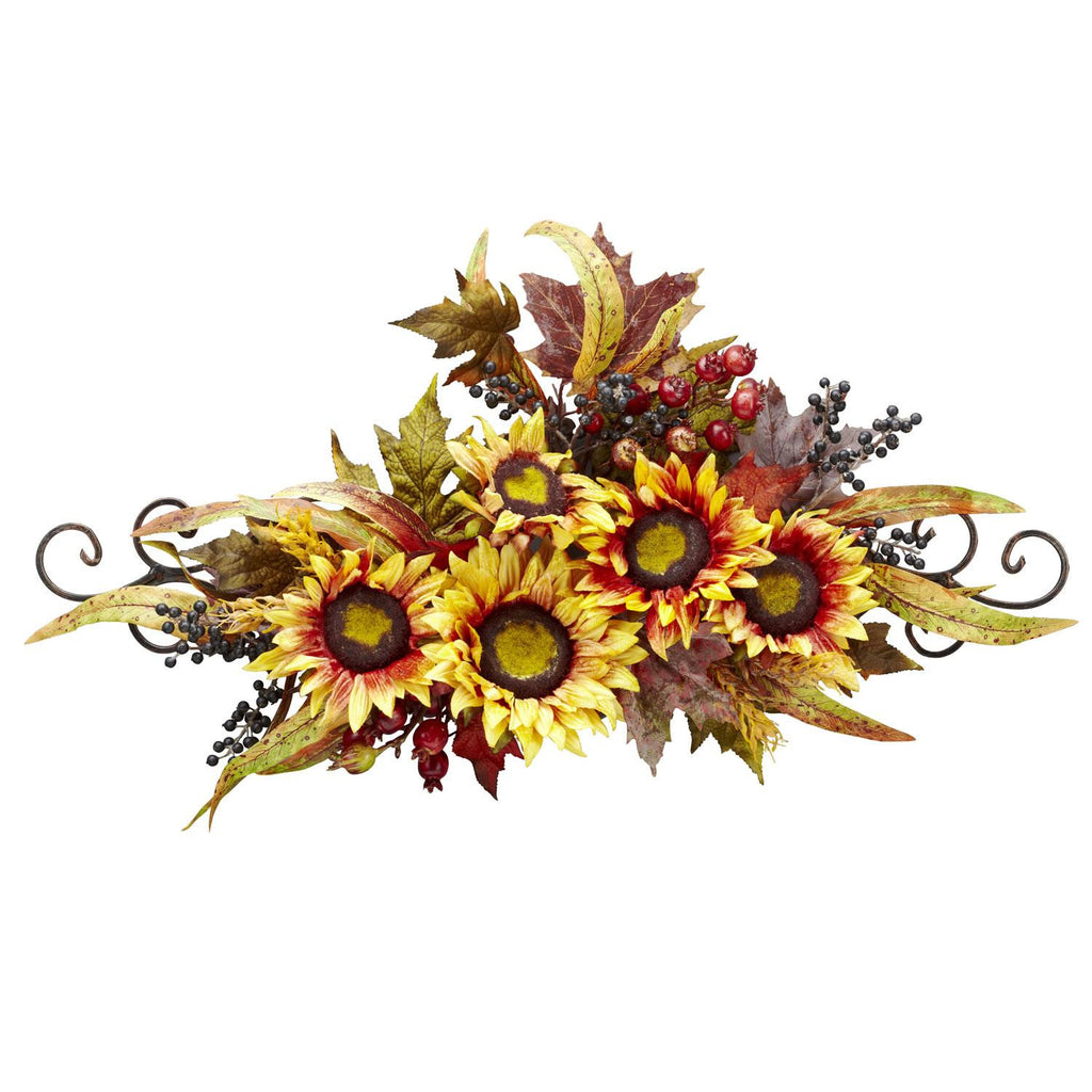 Sunflower Swag w-Metal Frame