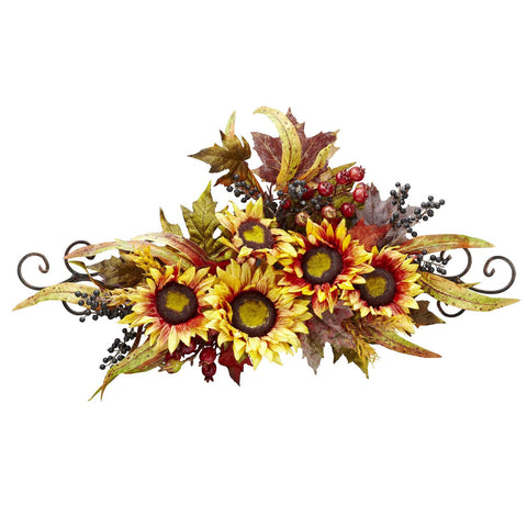 Sunflower Swag w-Metal Frame