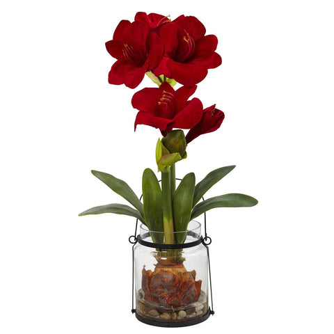 24" Amaryllis w-Vase