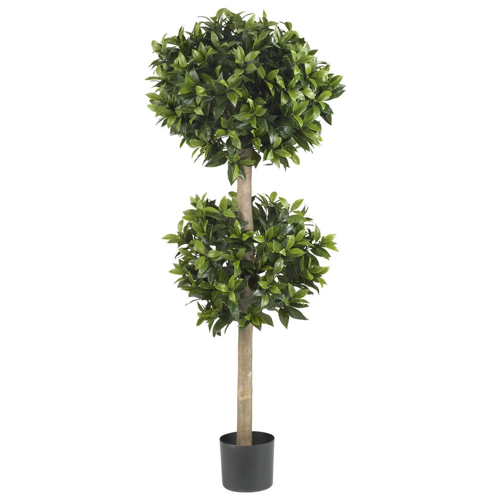 57" Sweet Bay Double Ball Topiary Silk Tree