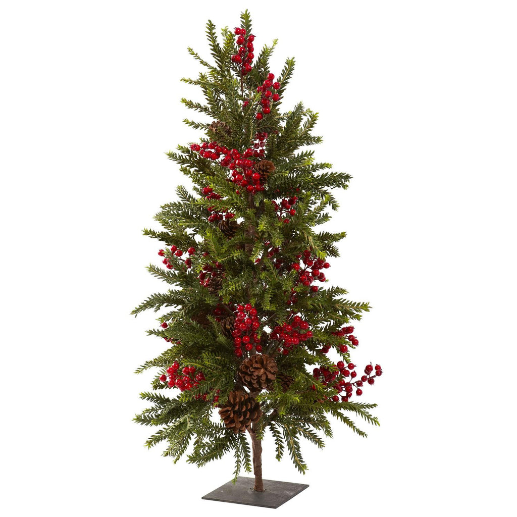 36" Pine & Berry Christmas Tree