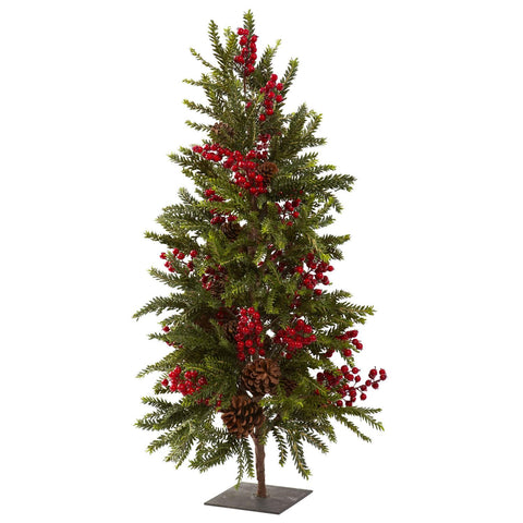 36" Pine & Berry Christmas Tree