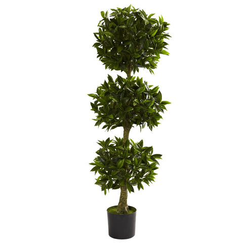 5' Triple Bay Leaf Topiary UV Resistant (Indoor-Outdoor)