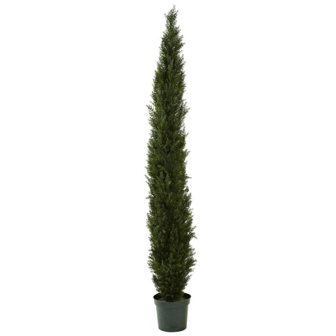 8' Mini Cedar Pine Tree w-4249 tips in 12" Pot (Two Tone Green)