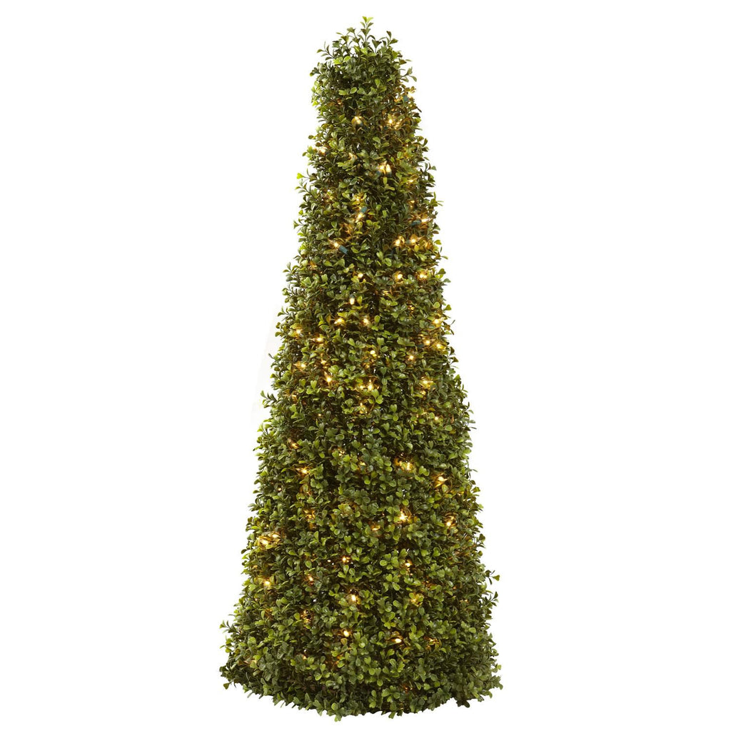 39" Boxwood Cone w-Lights