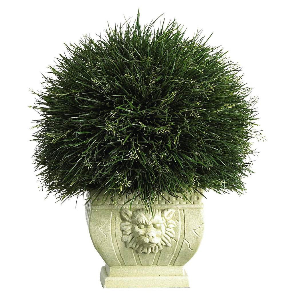 Potted Grass w-White Vase (Indoor-Outdoor)