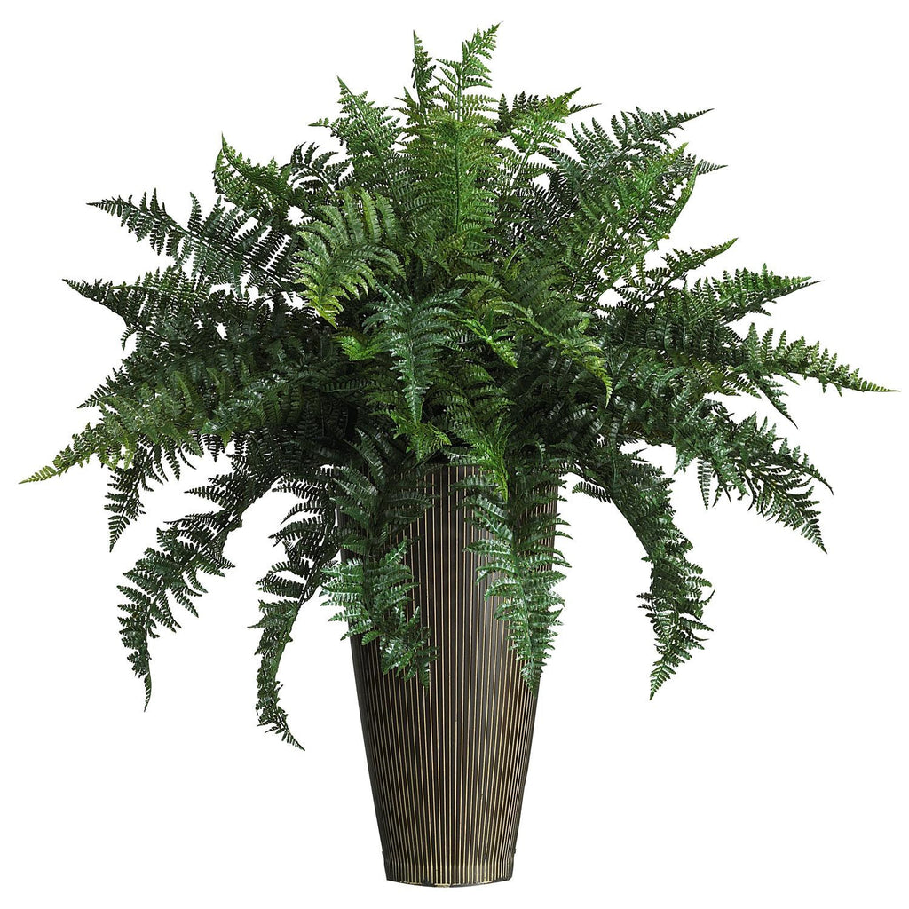 Ruffle Fern w-Decorative Vase Silk Plant (Indoor-Outdoor)