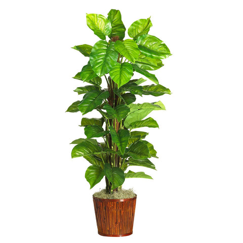 63" Large Leaf Philodendron Silk Plant (Real Touch)