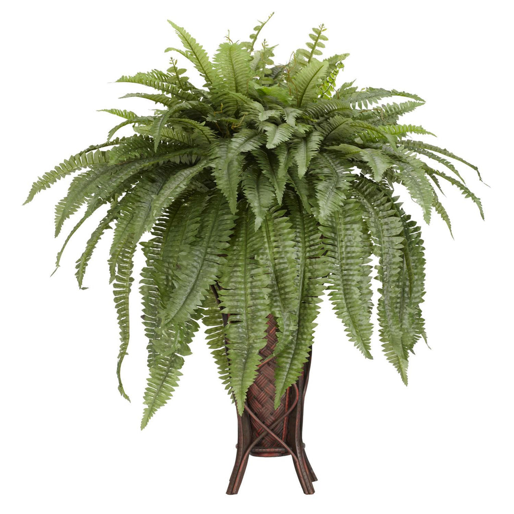 Boston Fern w-Stand Silk Plant