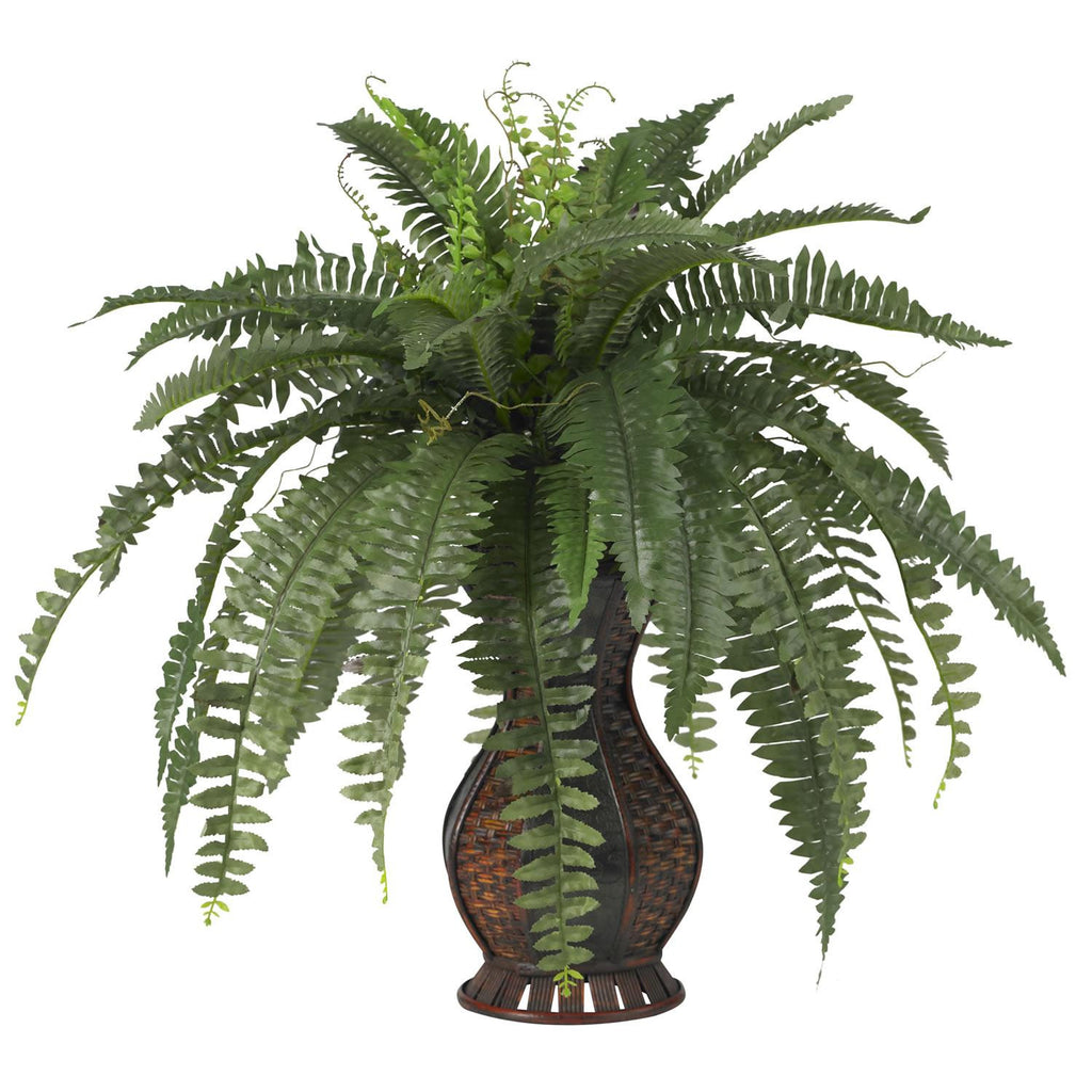 Boston Fern w-Urn Silk Plant