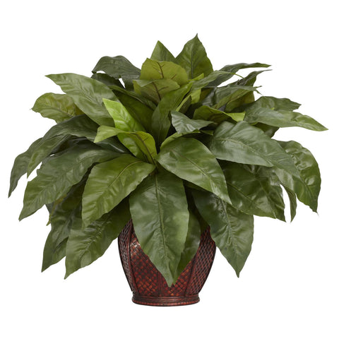 Birdsnest Fern w-Decorative Vase Silk Plant