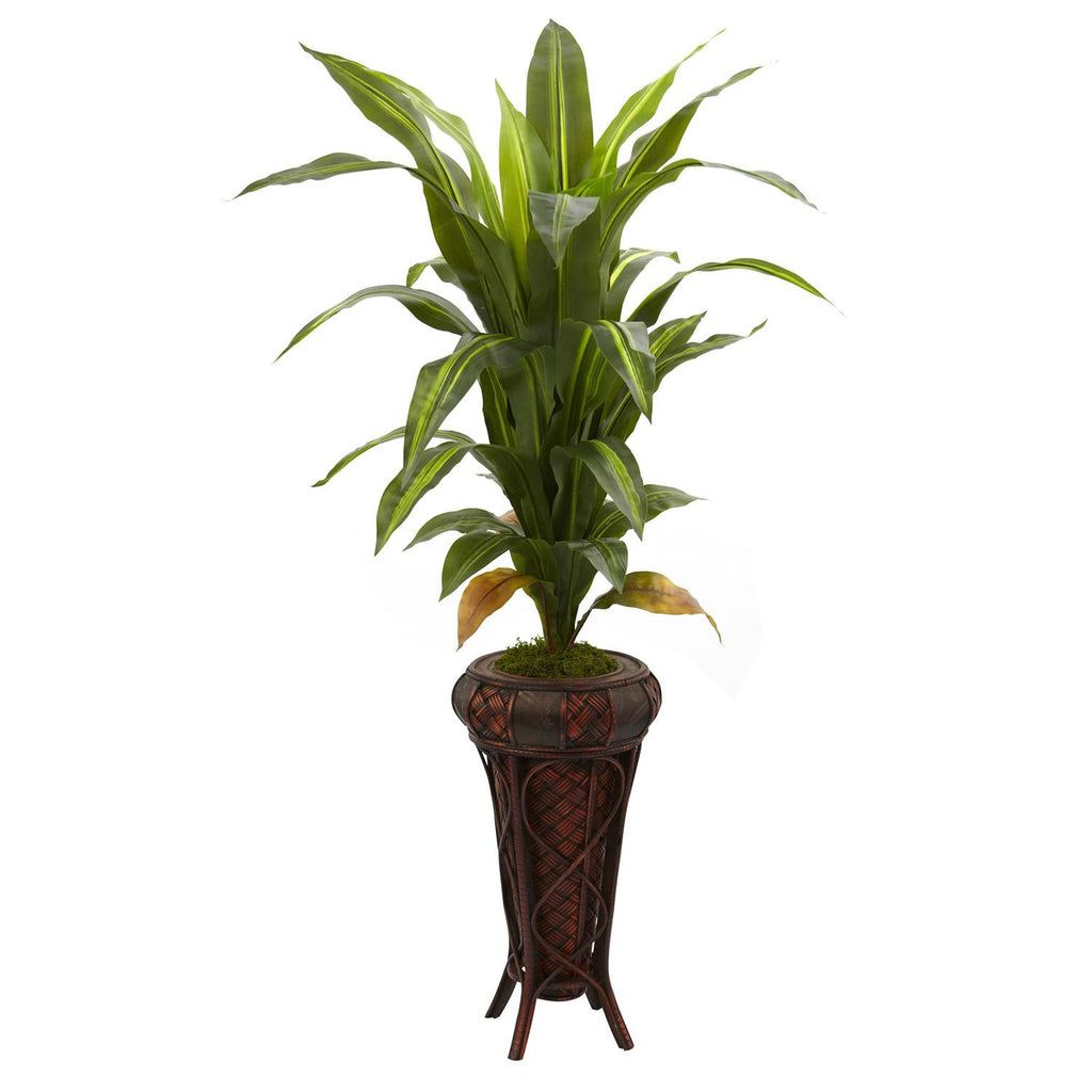 57" Dracaena w-Stand Silk Plant (Real Touch)