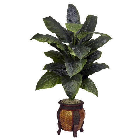 Giant Spathyfillum w-Decorative Vase Silk Plant