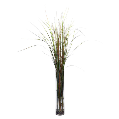 Grass & Bamboo w-Cylinder Silk Plant