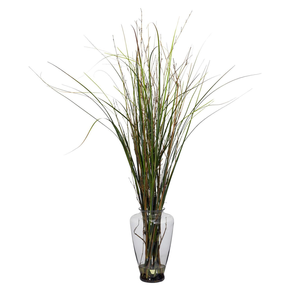 Grass & Bamboo w-Large Jar Silk Plant