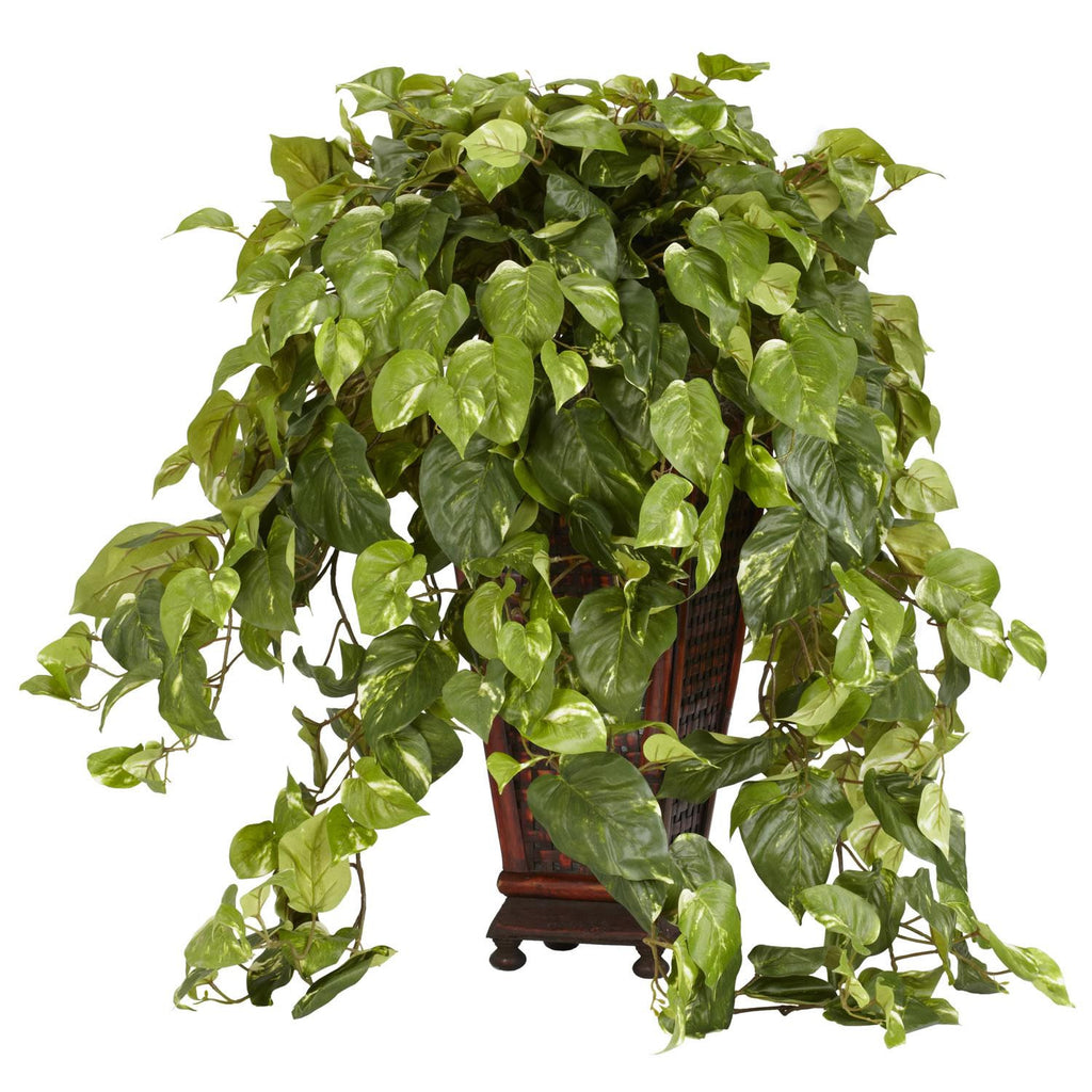 Vining Pothos w-Decorative Vase Silk Plant